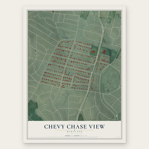 Chevy Chase View, Maryland map print, the full design