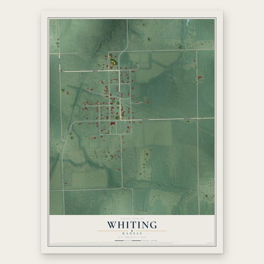 Whiting, Kansas map print, the full design
