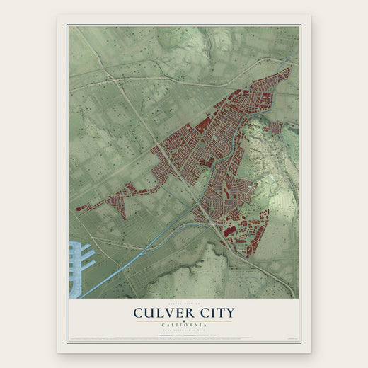 Culver City, California map print, the full design