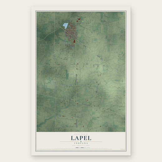 Lapel, Indiana map print, the full design