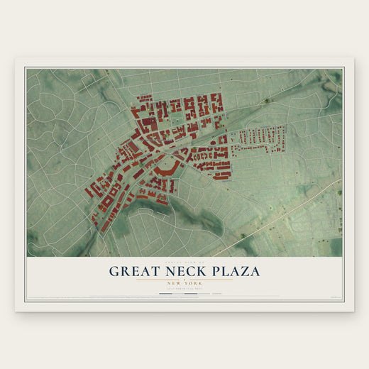Great Neck Plaza, New York map print, the full design