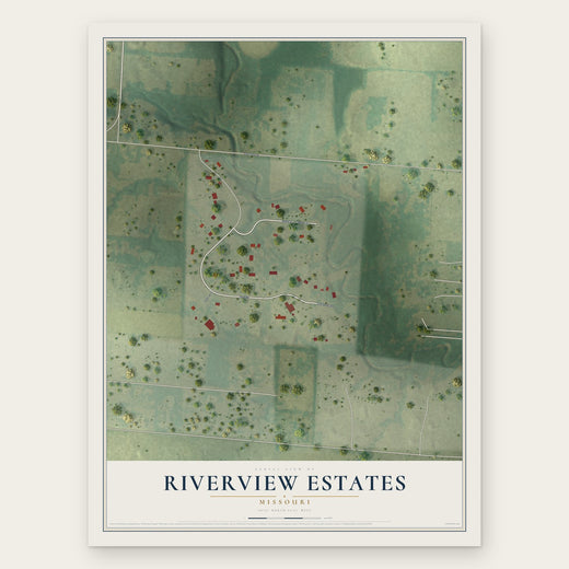 Riverview Estates, Missouri map print, the full design