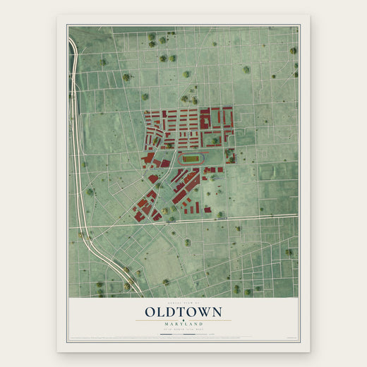 Oldtown, Maryland map print, the full design