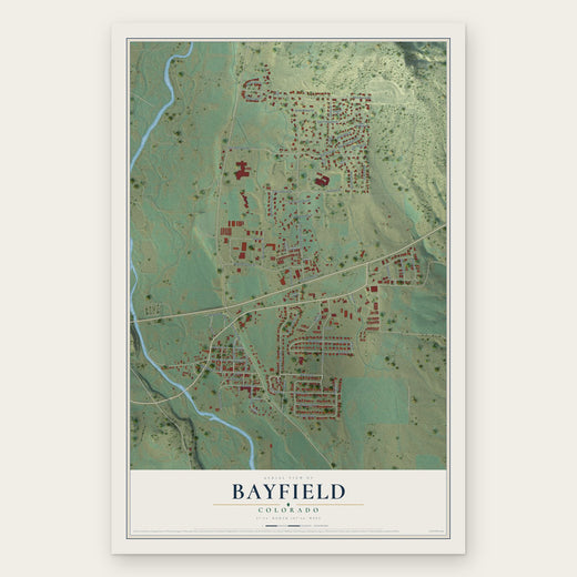 Bayfield, Colorado map print, the full design