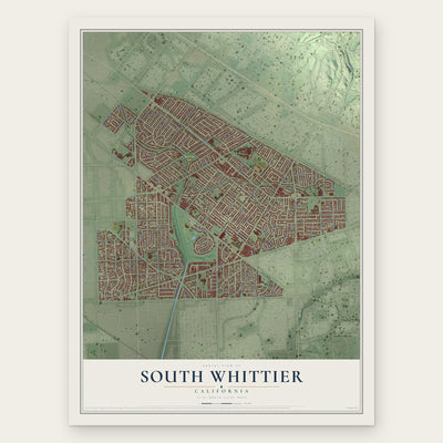 South Whittier, California map print, the full design