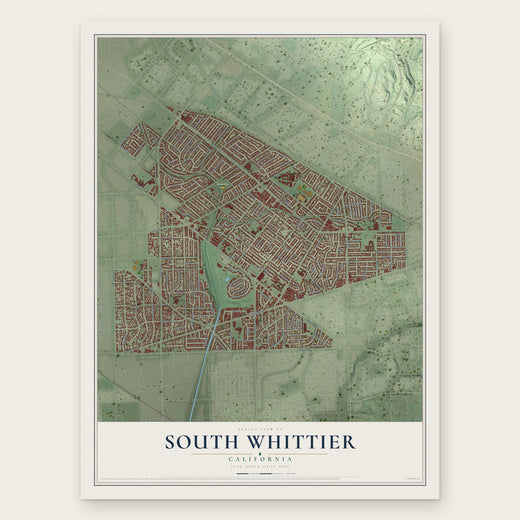 South Whittier, California map print, the full design