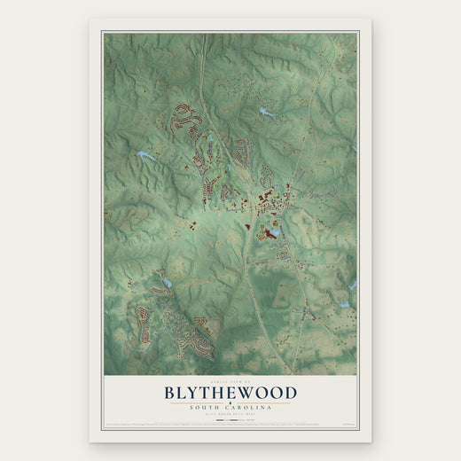 Blythewood, South Carolina map print, the full design