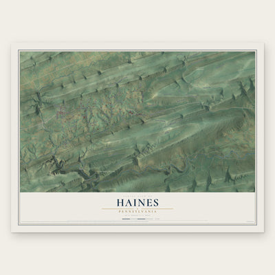 Haines, Pennsylvania map print, the full design