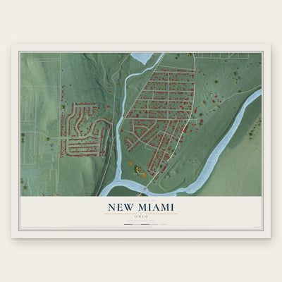 New Miami, Ohio map print, the full design