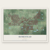Homestead, Florida map print, the full design