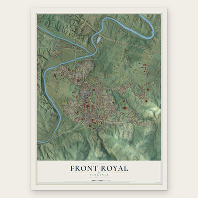 Front Royal, Virginia map print, the full design