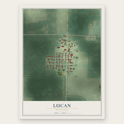Lucan, Minnesota map print, the full design