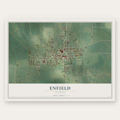 Enfield, Illinois map print, the full design