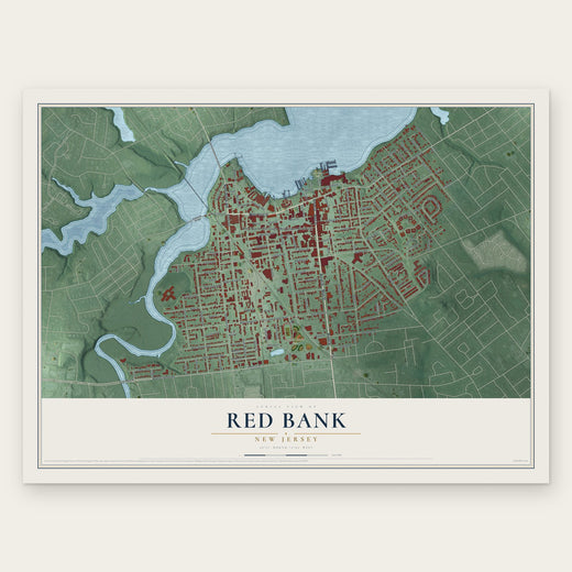 Red Bank, New Jersey map print, the full design
