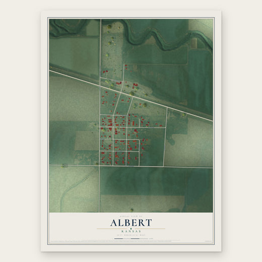 Albert, Kansas map print, the full design