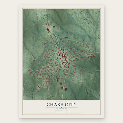 Chase City, Virginia map print, the full design