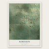 Robinson, North Dakota map print, the full design