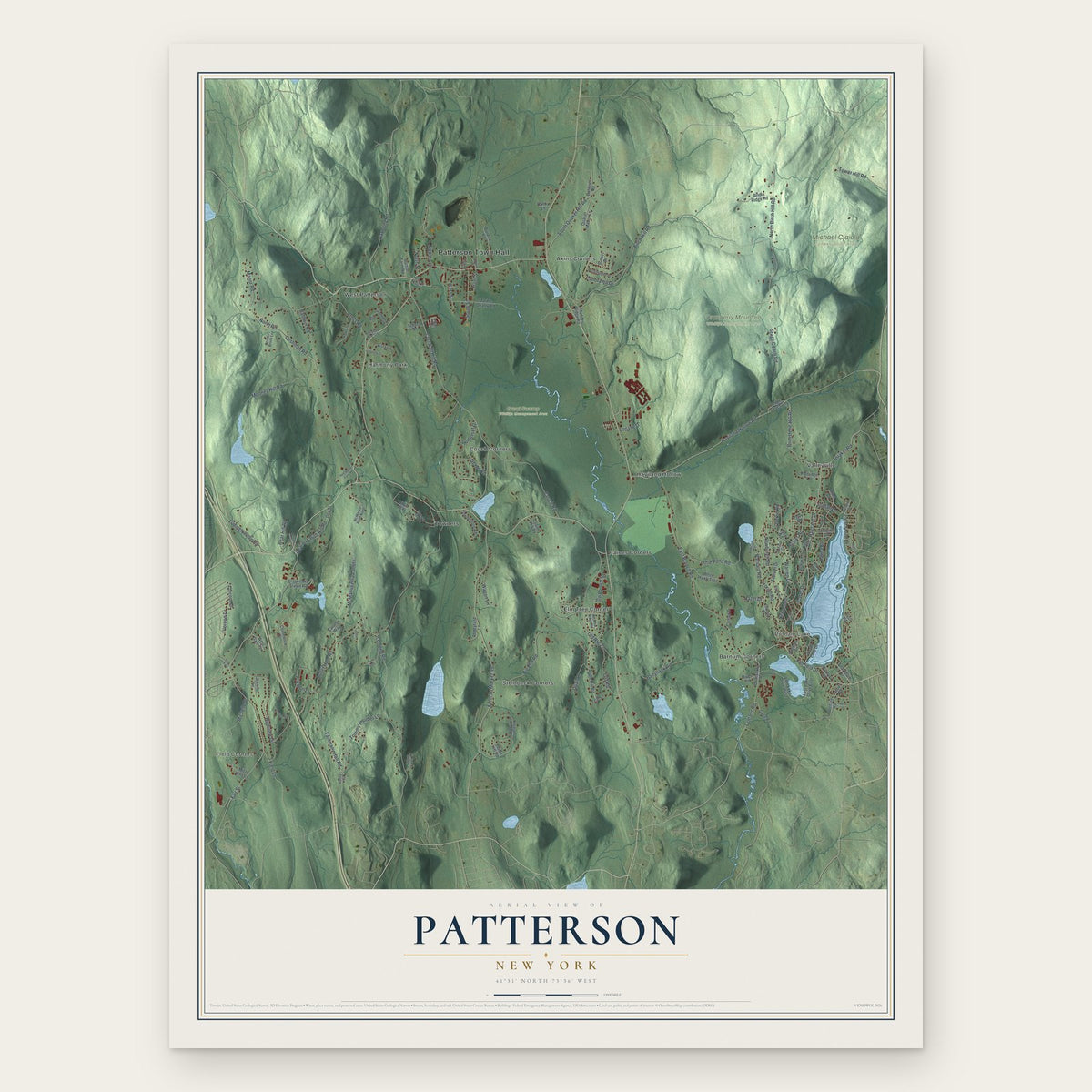Patterson, New York map print, the full design