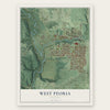 West Peoria, Illinois map print, the full design