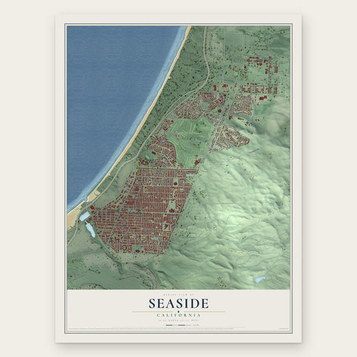 Seaside, California map print, the full design