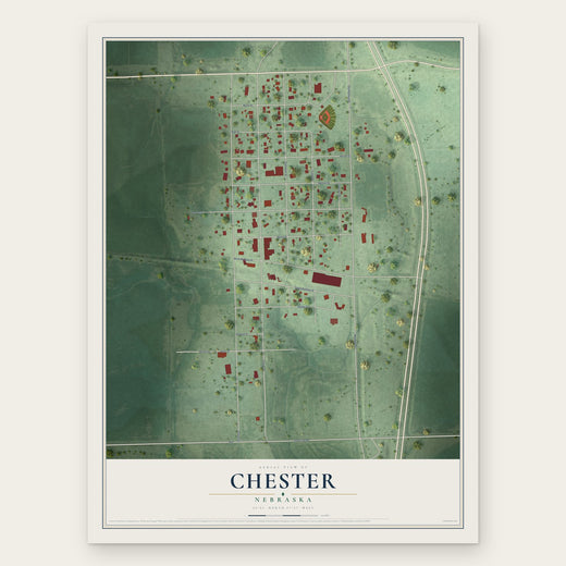 Chester, Nebraska map print, the full design