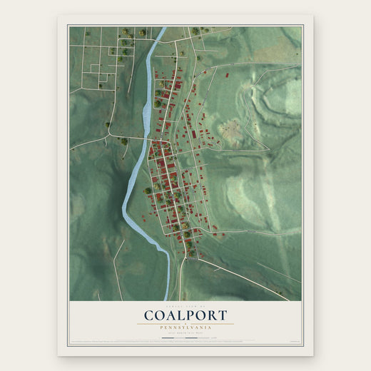 Coalport, Pennsylvania map print, the full design