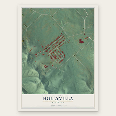 Hollyvilla, Kentucky map print, the full design