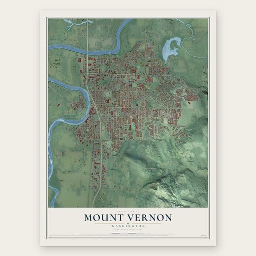 Mount Vernon, Washington map print, the full design