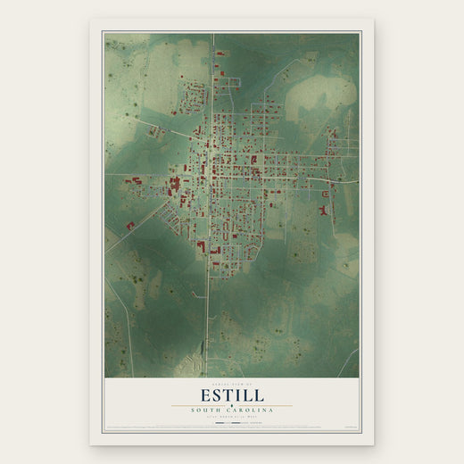 Estill, South Carolina map print, the full design
