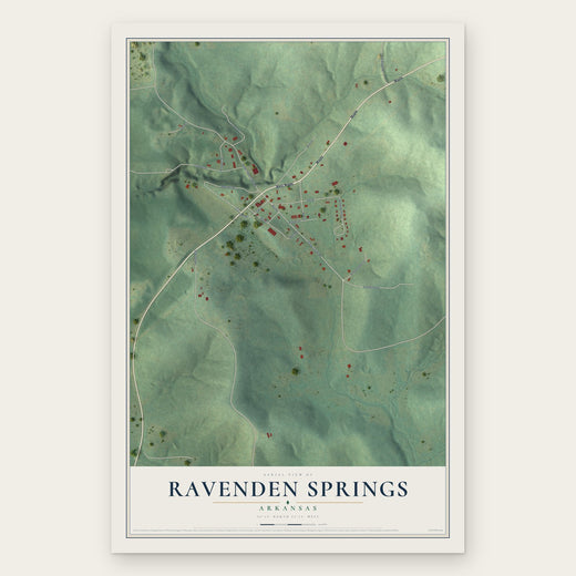 Ravenden Springs, Arkansas map print, the full design