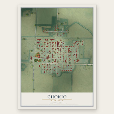 Chokio, Minnesota map print, the full design
