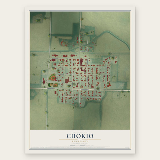 Chokio, Minnesota map print, the full design