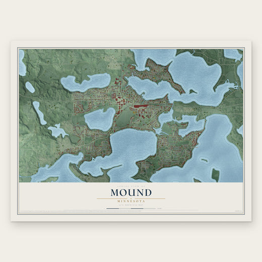 Mound, Minnesota map print, the full design