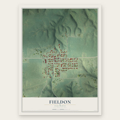 Fieldon, Illinois map print, the full design