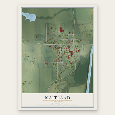 Maitland, Missouri map print, the full design