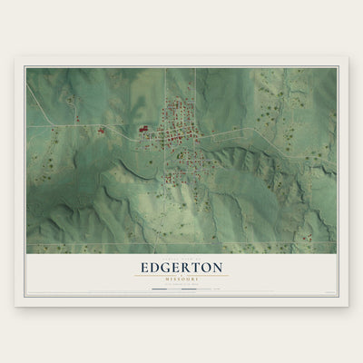 Edgerton, Missouri map print, the full design