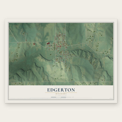 Edgerton, Missouri map print, the full design