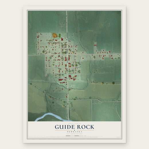 Guide Rock, Nebraska map print, the full design