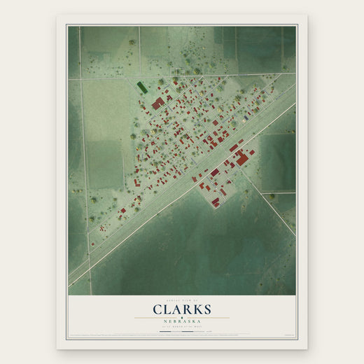Clarks, Nebraska map print, the full design