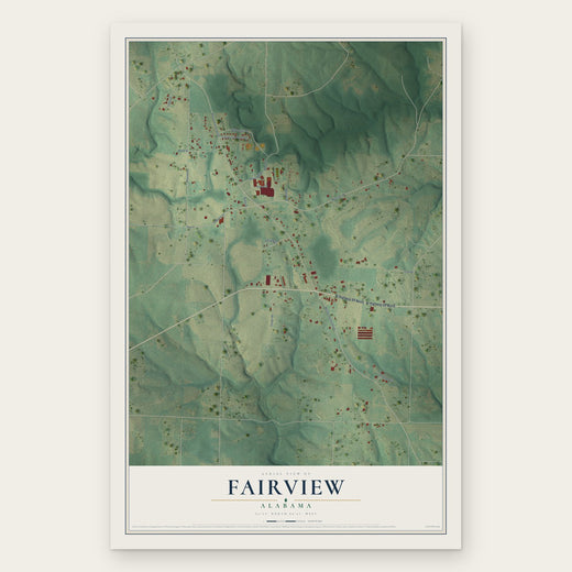 Fairview, Alabama map print, the full design