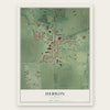 Hebron, Illinois map print, the full design