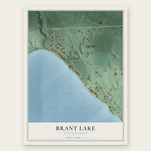 Brant Lake, South Dakota map print, the full design