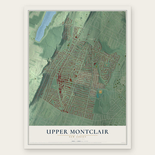 Upper Montclair, New Jersey map print, the full design
