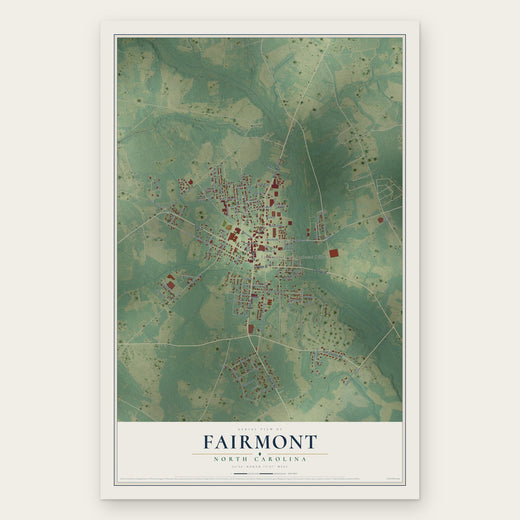 Fairmont, North Carolina map print, the full design