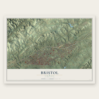 Bristol, Virginia map print, the full design