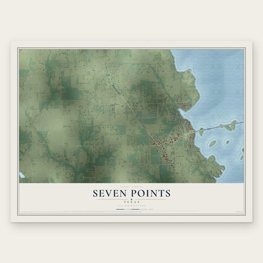 Seven Points, Texas map print, the full design