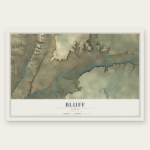 Bluff, Utah map print, the full design