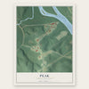 Peak, South Carolina map print, the full design