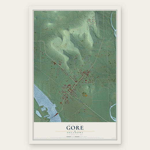 Gore, Oklahoma map print, the full design