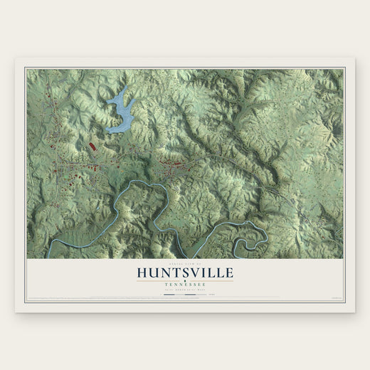 Huntsville, Tennessee map print, the full design